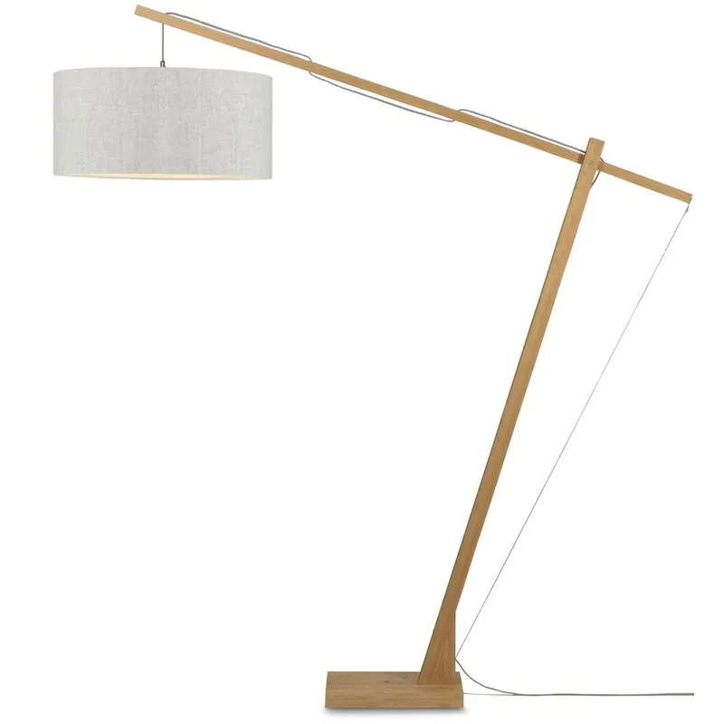 Lampadaire MONT BLANC abat-jour lin naturel