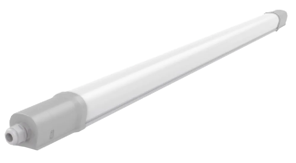 Luminaire industriel gris ISEO 1500mm RAL7035 4000K 30-40W Opale 150° ON\\/OFF