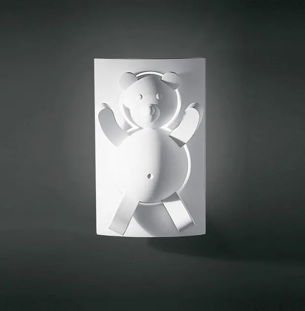 Applique enfants plâtre blanc NOUNOURS