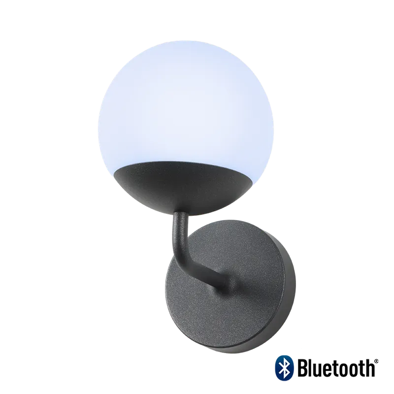 Applique grise MOOON diffuseur verre 8W 000-6000°K 400Lm dimmable IP54