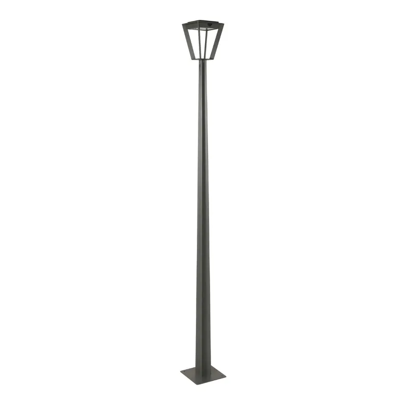 Lampadaire gris METRO solaire et rechargeable