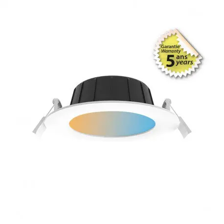 Downlight blanc CYNIUS 9W CCT 3000\\/4000\\/6500°K 2785Lm IP65 - 50.000H