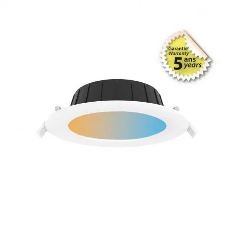 Downlight blanc CYNIUS 15W CCT 3000\\/4000\\/6500°K 2785Lm IP65 - 50.000H