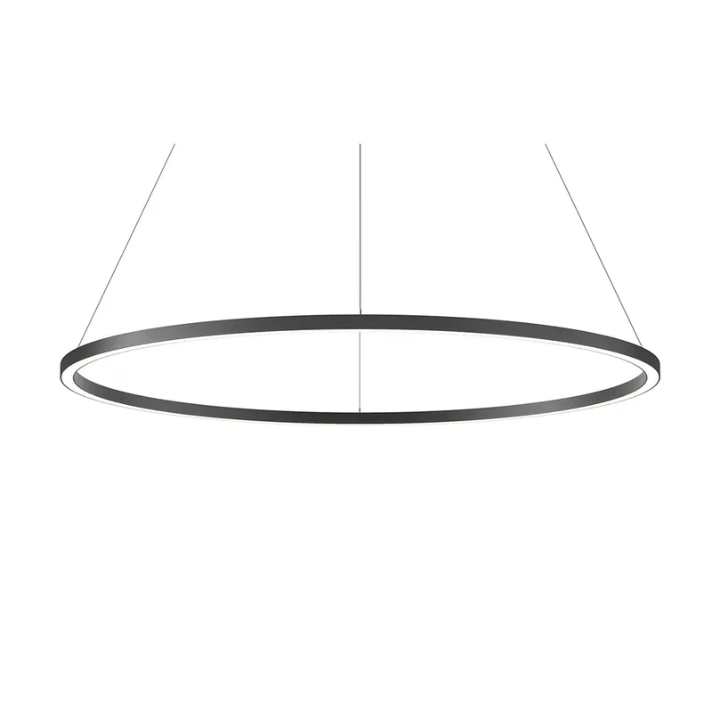Suspension circulaire noire ZERO DIRECT-800mm-3000K-PUSH