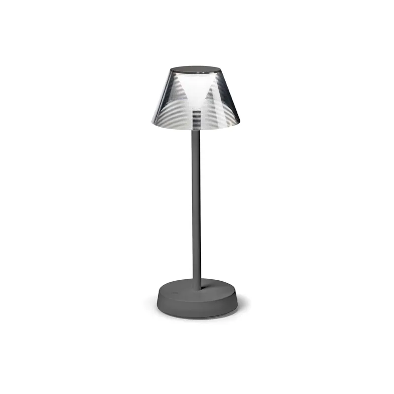 Lampe de table nomade rechargeable grise LOLITA 3000K 250lm IP54