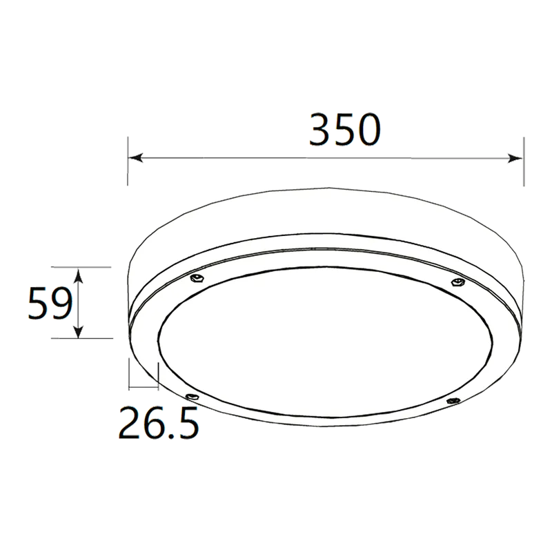 Hublots rond MARITE 275mm Blanc RAL 9016 4000K 18W 110° ON\\/OFF