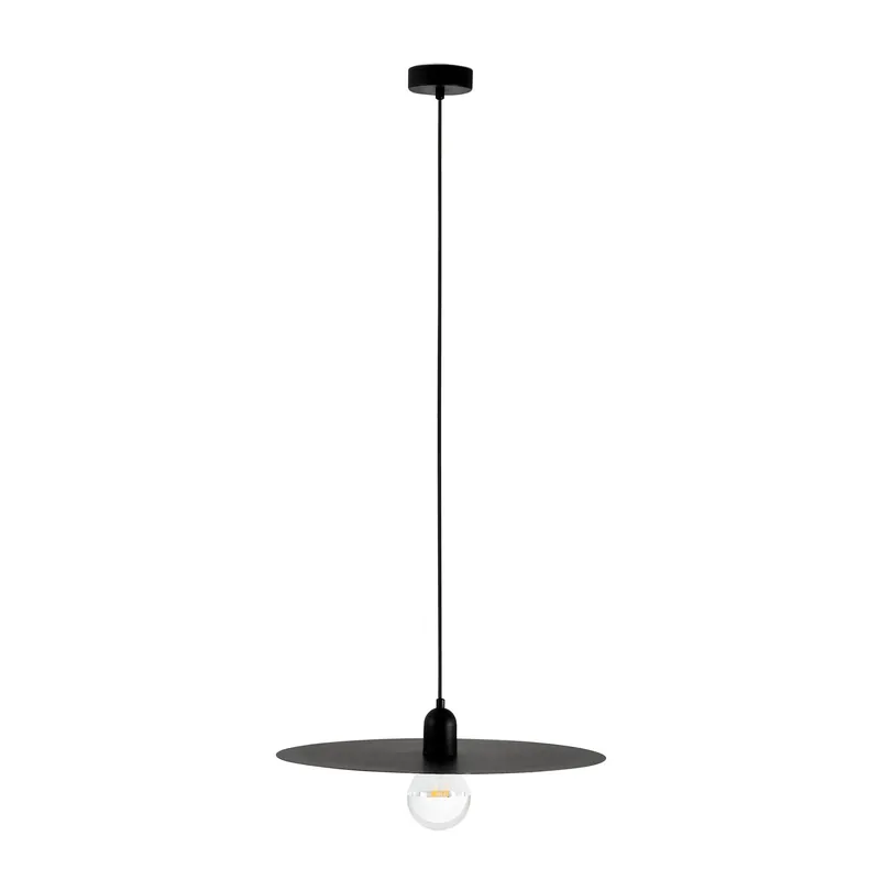 Suspension noire mat PLAT 15W E27