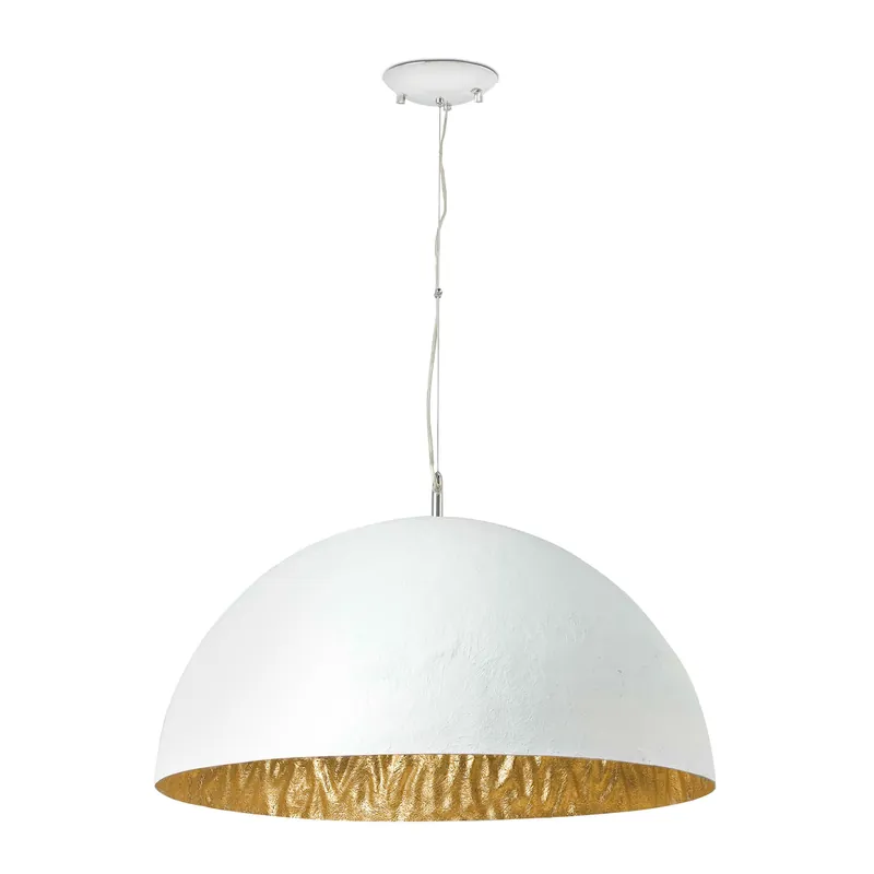Suspension MAGMA-P BLANCHE ET OR 3 X E27 60W
