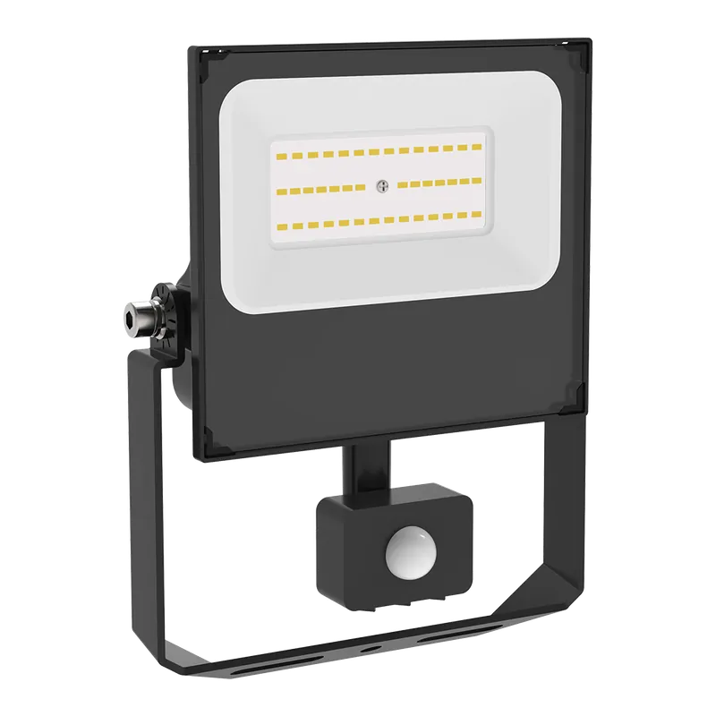 Projecteur extérieur noir MIRA 50W 3000K 6000Lm 120° IP65 à détection PIR