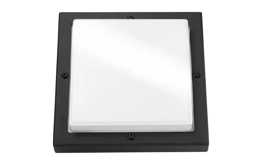 Applique carrée noire BASSO 2xE27 IK10 IP65
