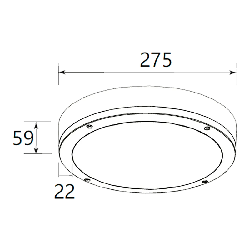 Hublots rond MARITE 275mm Blanc RAL 9016 4000K 18W 110° Détecteur luminosité et présence