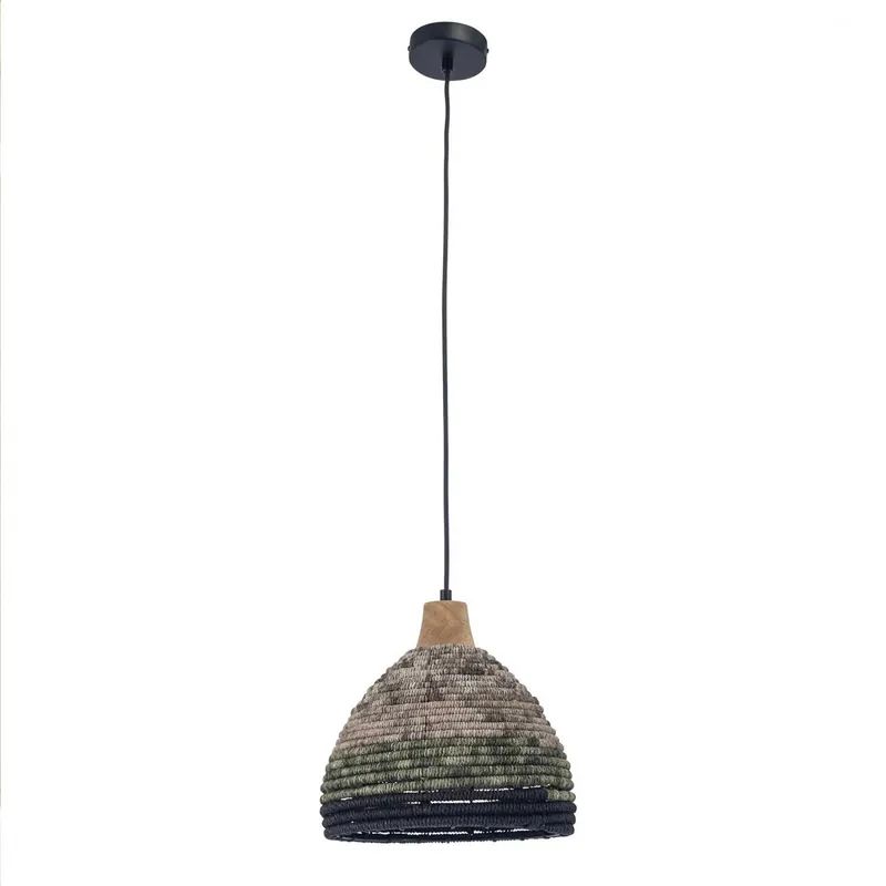 Suspension naturelle verte et noire KORG Max 15W (LED) E27