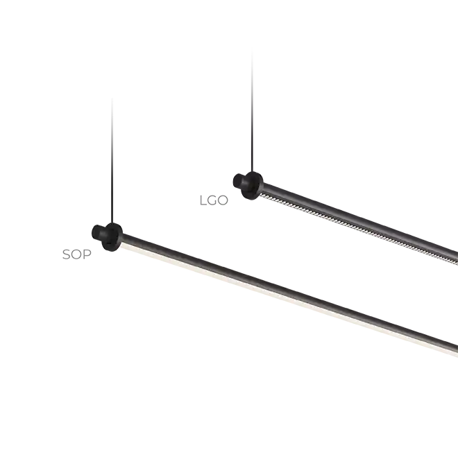 Tubulaire décoratif Gramm SOP 1250 lm 20 W 24 V 940 L1460 mm IP40 matte black with cable 2000 mm