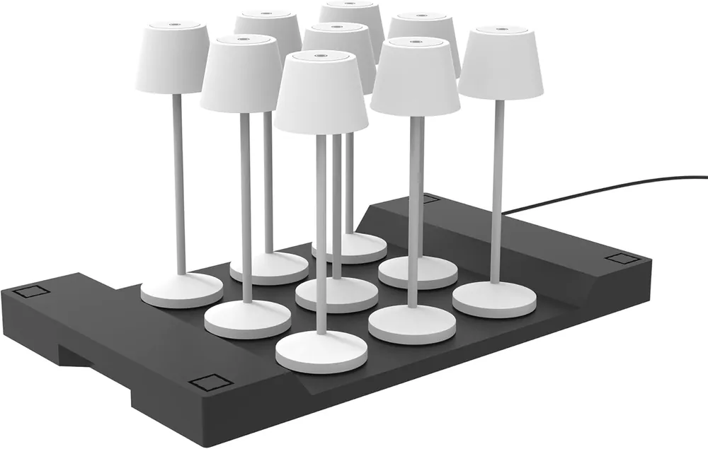 9 lampes de table sans fil LED blanc chaud dimmable EMILY WHITE