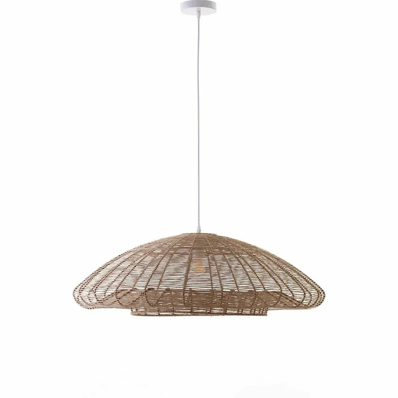 Suspension ALBA NATURAL en corde de papier naturelle avec monture éléctrique E27