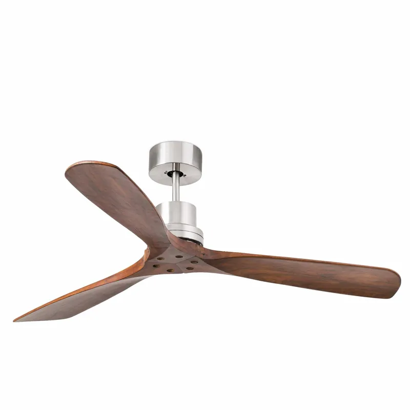 Ventilateur LANTAU noyer foncé - Pied Nickel mat