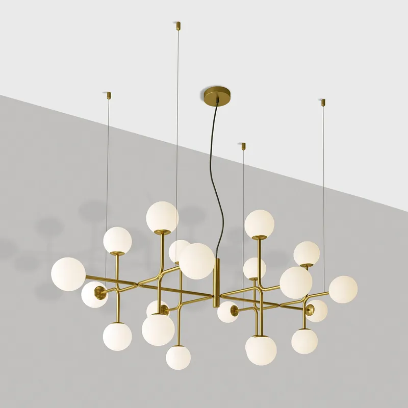 Suspension Doris 3820\\/155 Or antique\\/Opal, LED G9 20x7W, CL.I
