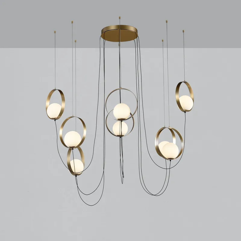 Suspension HALO Chandelier8L Or