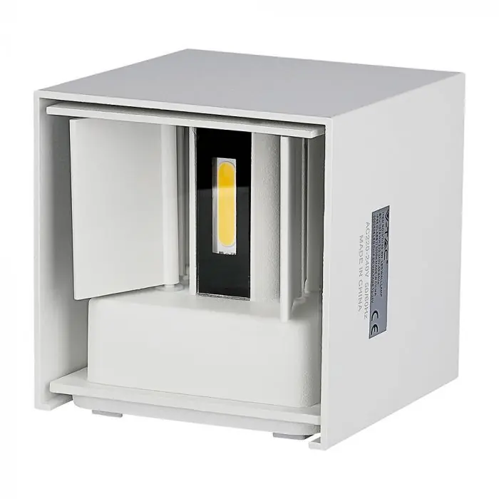Applique extérieur carrée Blanche Aluminium VT-759 BRIDGELUX 5W 700lm 3000K IP65 Garantie 2 ans