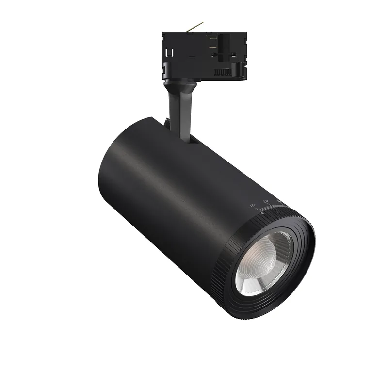 Spot sur Rail 3 Allumages ZOOM Power Switch 15\\/20\\/25W CCT switch 2700K\\/3200K\\/4000K 15 à 55° Noir