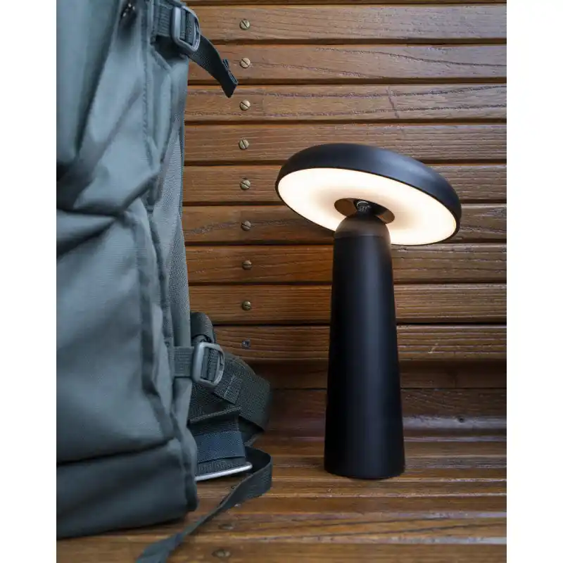 Lampe de table autonome sur batterie noire 4W 3000K 120lm