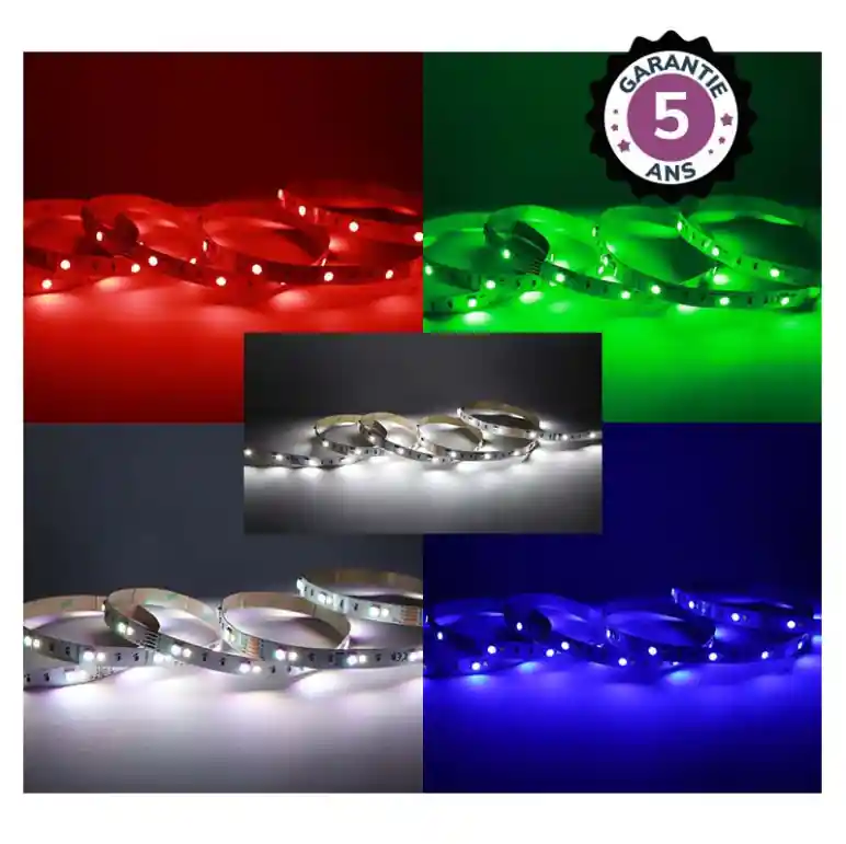 BANDEAU BLC RGB + 4000K 5M 70LED 13W\\/M  IP20 24V 5ANS