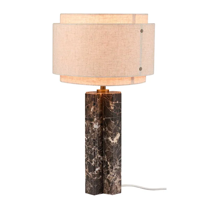 Takai - Lampe de table en marbre et en lin pour salon moderne