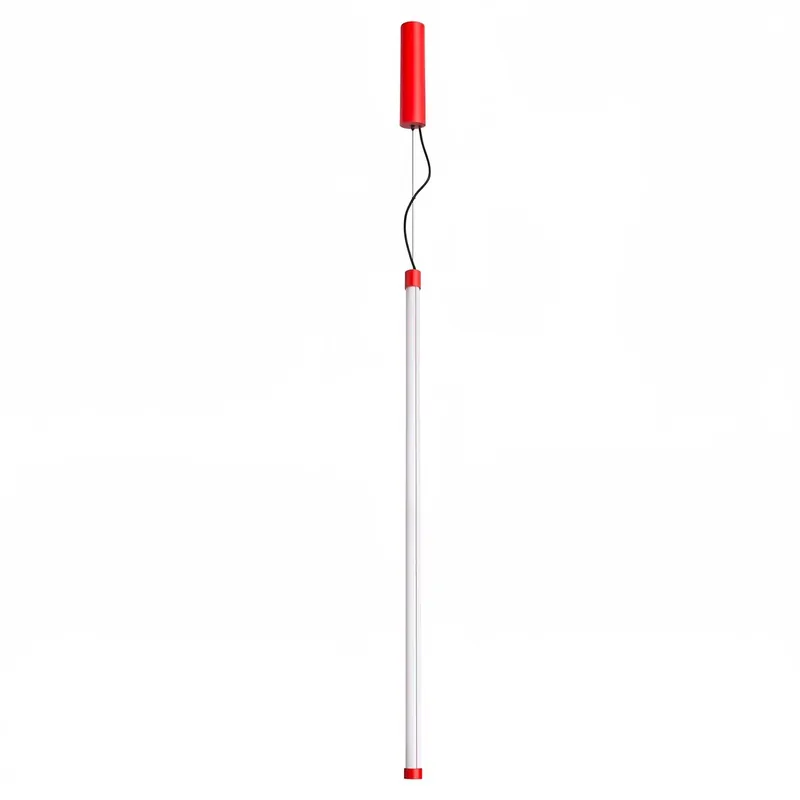 Lynx - Suspension tube LED et acier coloré pour salon moderne