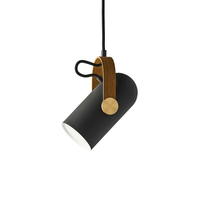 CARRONADE - Suspension projecteur bois et noir