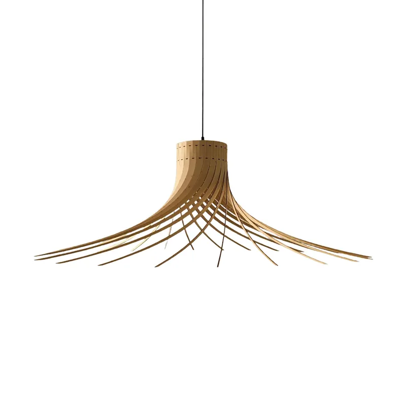 Rotond - Grande suspension circulaire en bois naturel fait-main