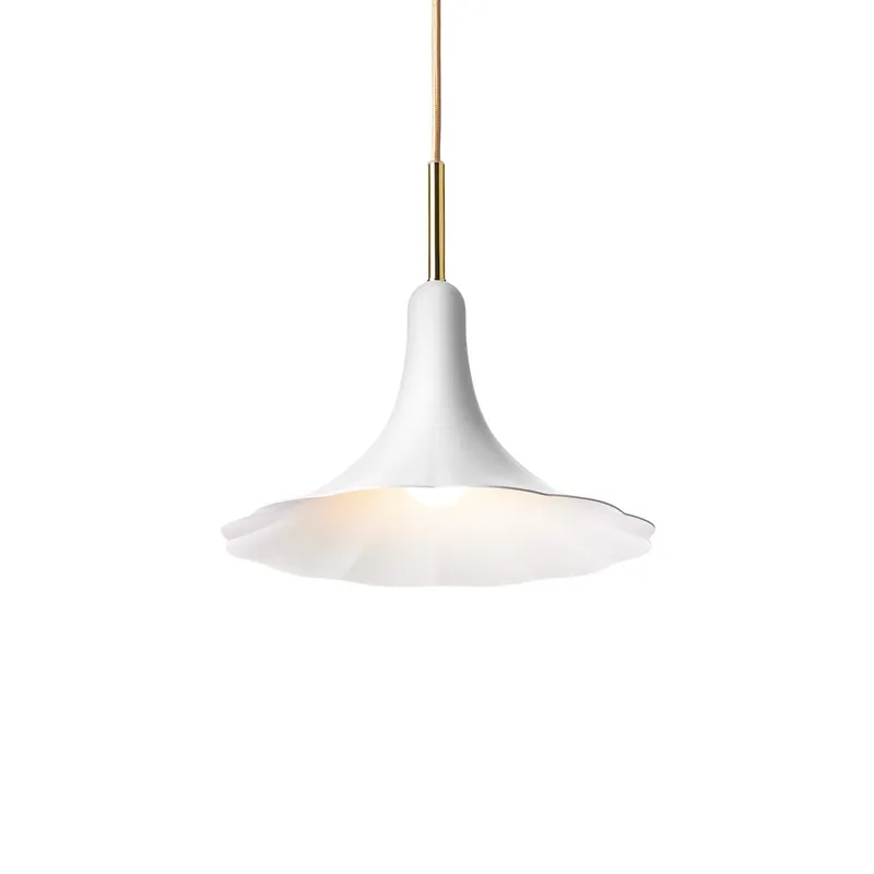 PETALII 1 - Suspension élégante fleur blanche et doré poli