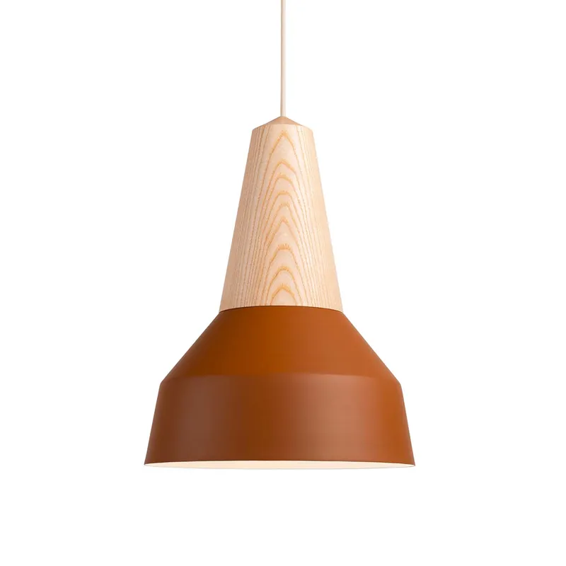 EIKON BASIC - Suspension conique scandinave, colorée et bois