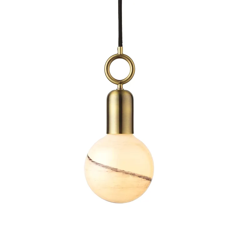 STOCKHOLM - Suspension cloche en laiton avec ampoule