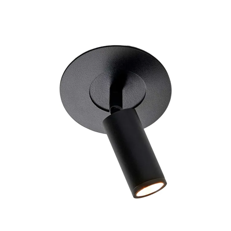 Volta - Spot en applique en acier noir led intégrée