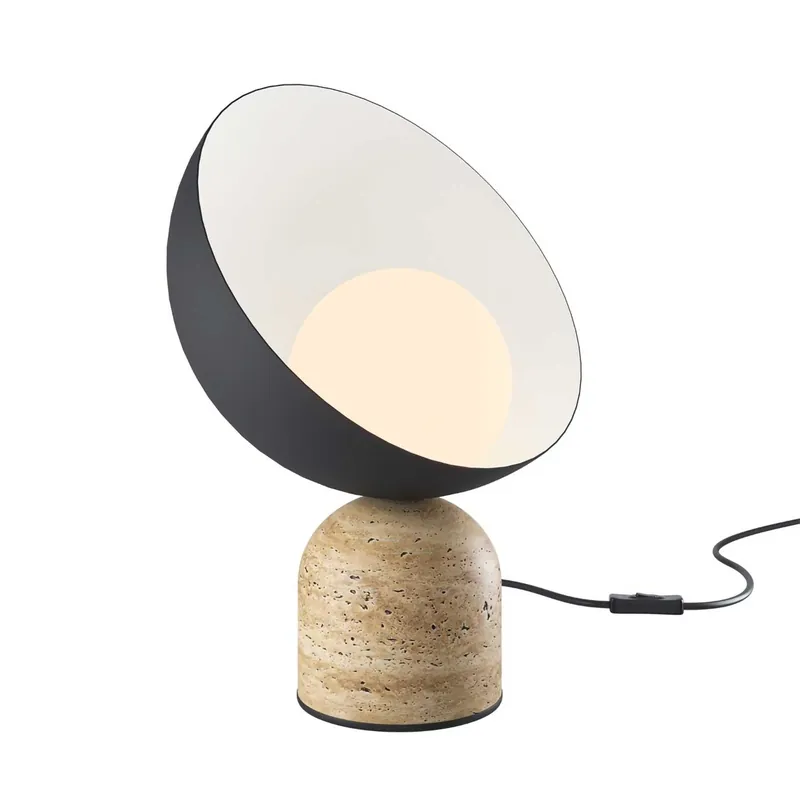 Tavo - Lampe à poser en pierre design pour salon contemporain