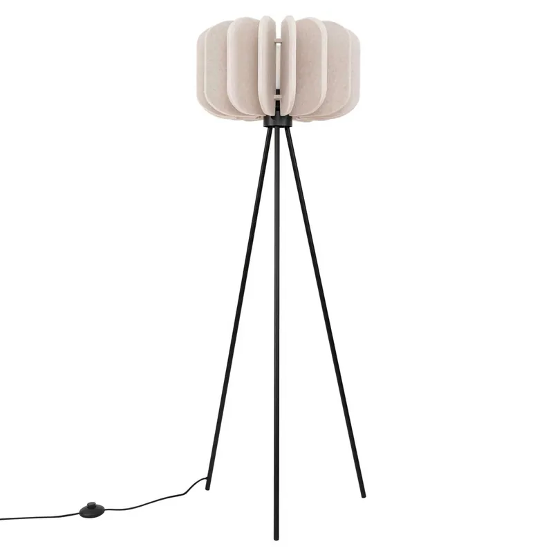 Leonis - Lampadaire design moderne abat-jour feutré