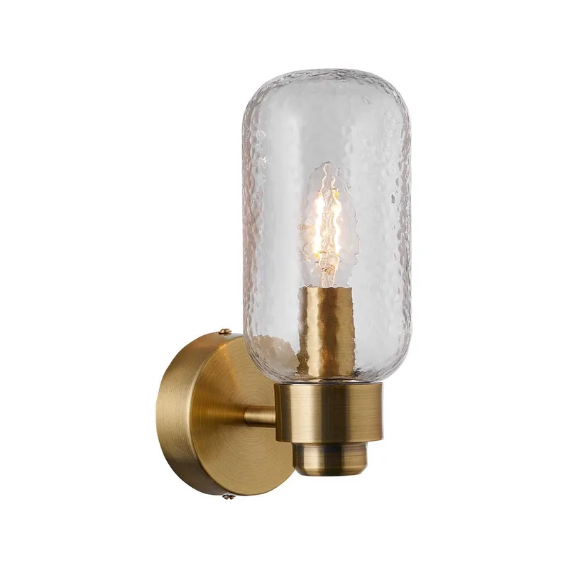 Tutan - Vintage-Wandlampe für Badezimmer aus Stahl, Messing und Glas