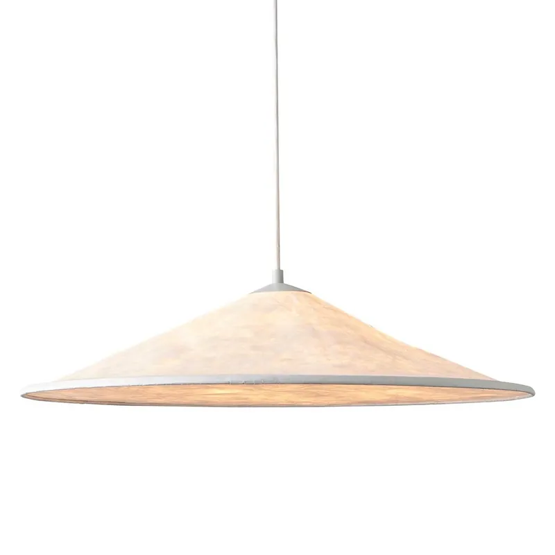 Hill - White fabric pendant light for Japandi living room