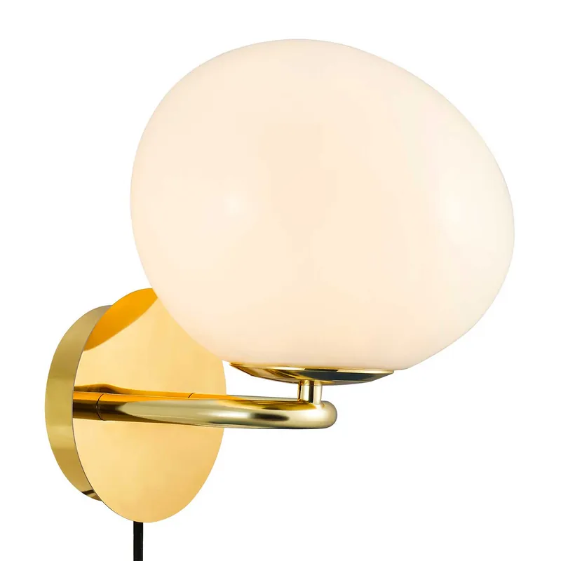 Shapes - Brass and glass wall sconce for design bedroom