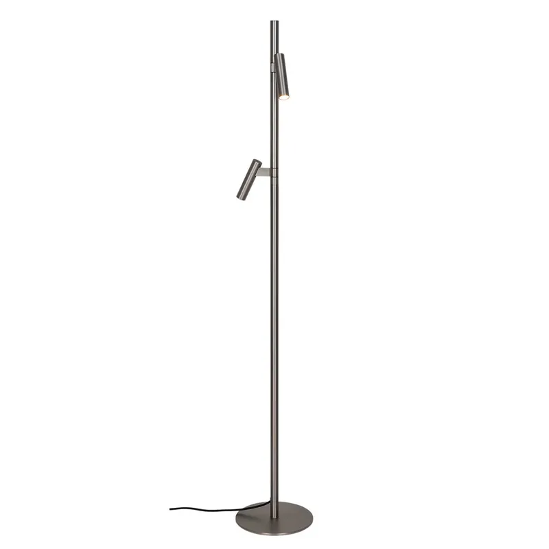Makoto - Satin chrome steel floor lamp for contemporary living room