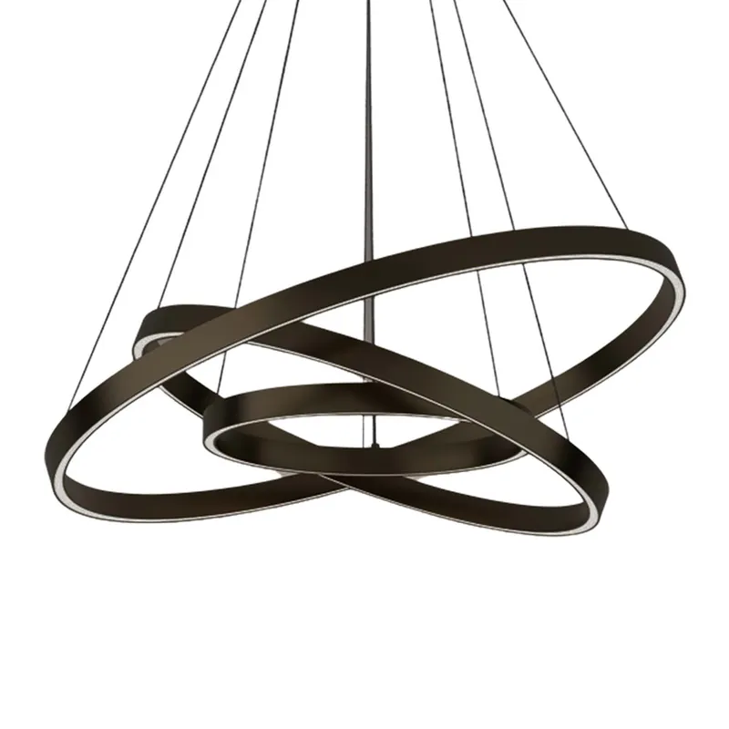 RIM - Hängelampe gold oder schwarz, 3 Ringe, integrierte LED
