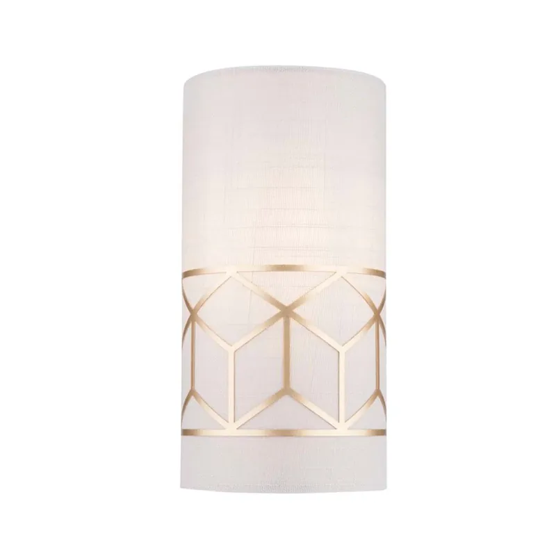 MESSINA - Art-déco Wandleuchte aus Stoff und geometrischem Gold