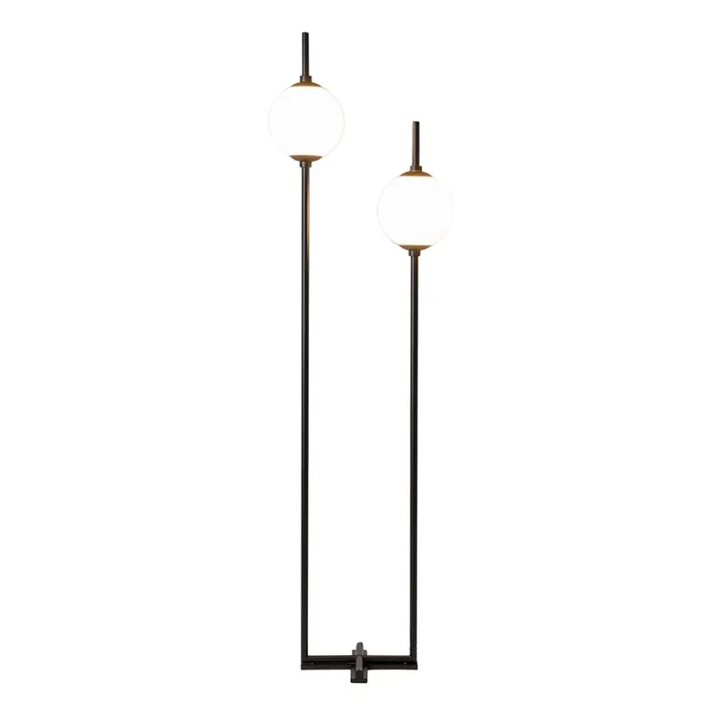 SIXTH SENSE - Doppel-Stehlampe mit schwarzen und weißen Glaskugeln