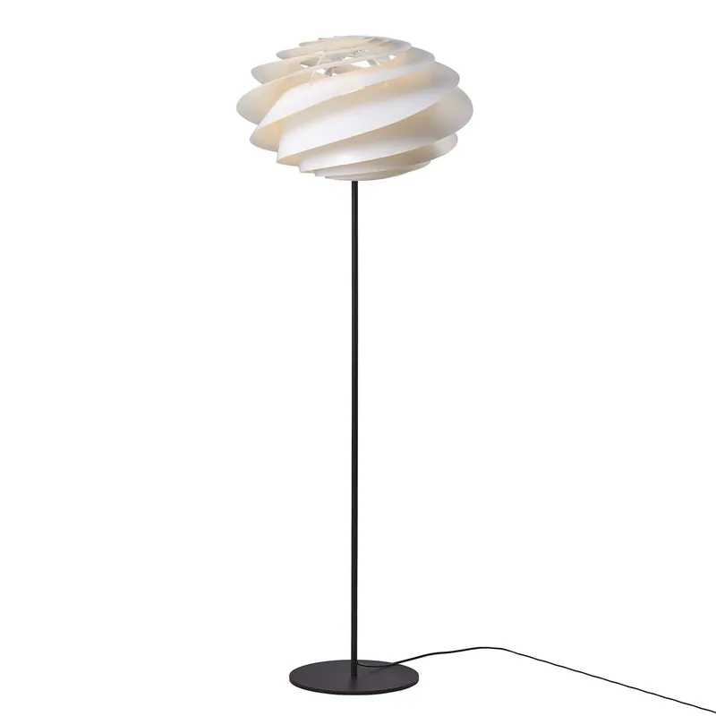 SWIRL Boden - Stehleuchte Spirale weiß und schwarz, Designer-Kreation