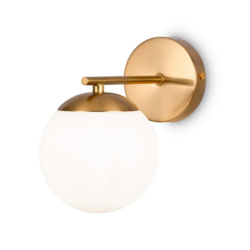 MARBLE - Art déco goldene Wandleuchte mit Glaskugel