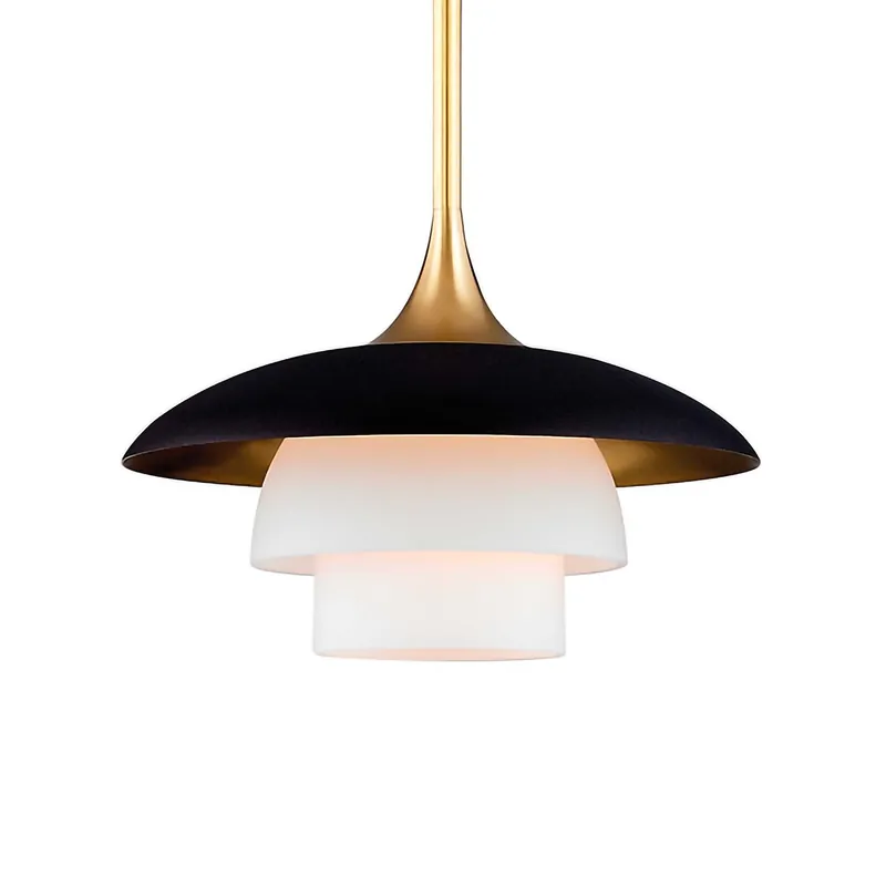 BARRON - Vintage Kronleuchter aus Messing und Art-déco-Glas