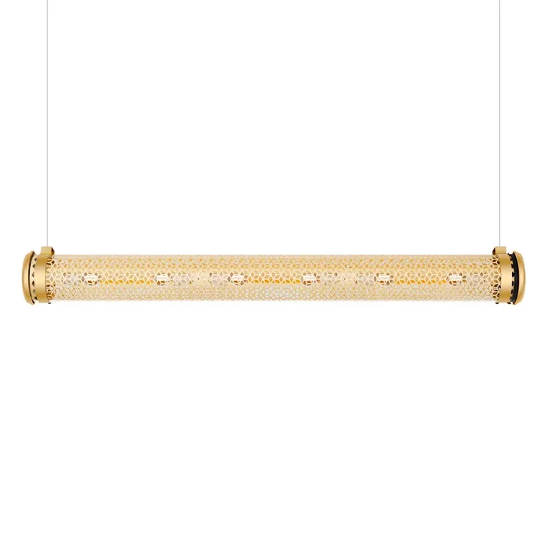 VENDOME - Goldene Röhrenpendelleuchte im industriellen Stil, wasserdicht IP68