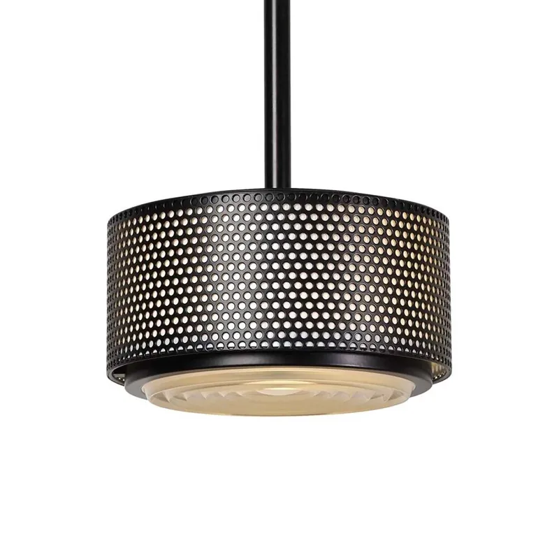 G13A - Vintage Hängeleuchte 50er Jahre Design perforierter Stahl