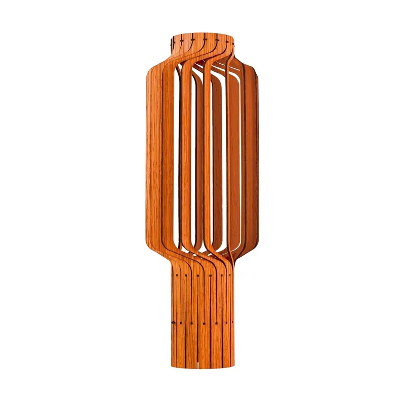 Tjinkwe Large - Tischlampe Käfig aus Lamellen aus natürlichem Holz