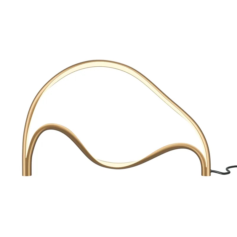PLONS - Design-Tischlampe Welle aus Messing